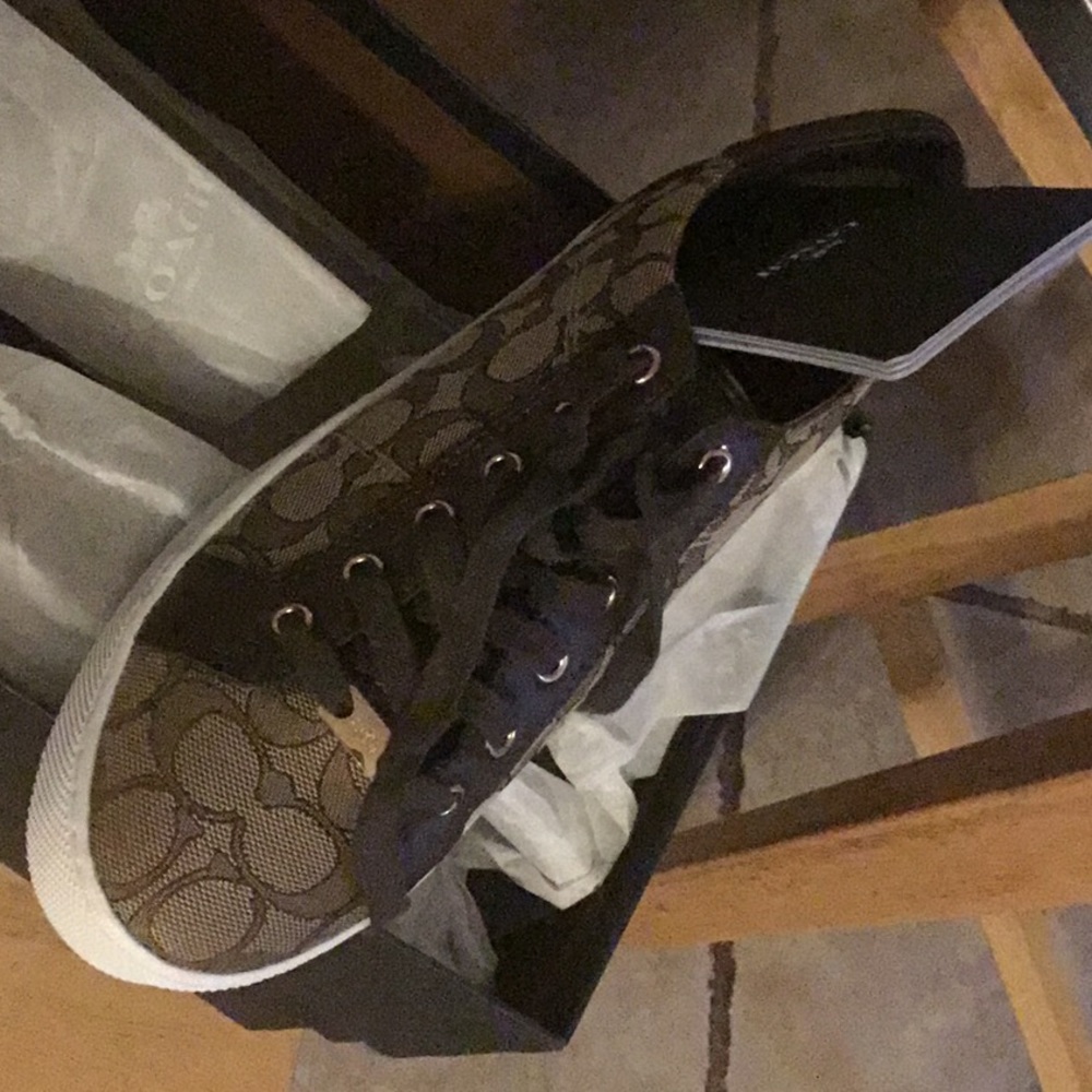 Khacki/Chesnut Coach Sign. Sneakers, NEW 8, 8.5
